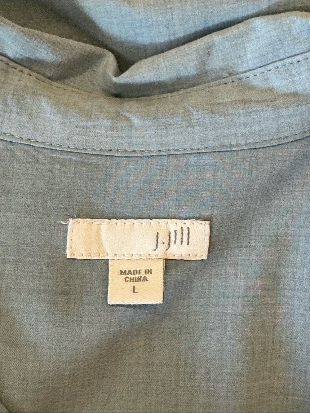J.Jill Blue Button-Up Rayon Blend Shirt in Size Large, NWOT - Picture 9 of 13